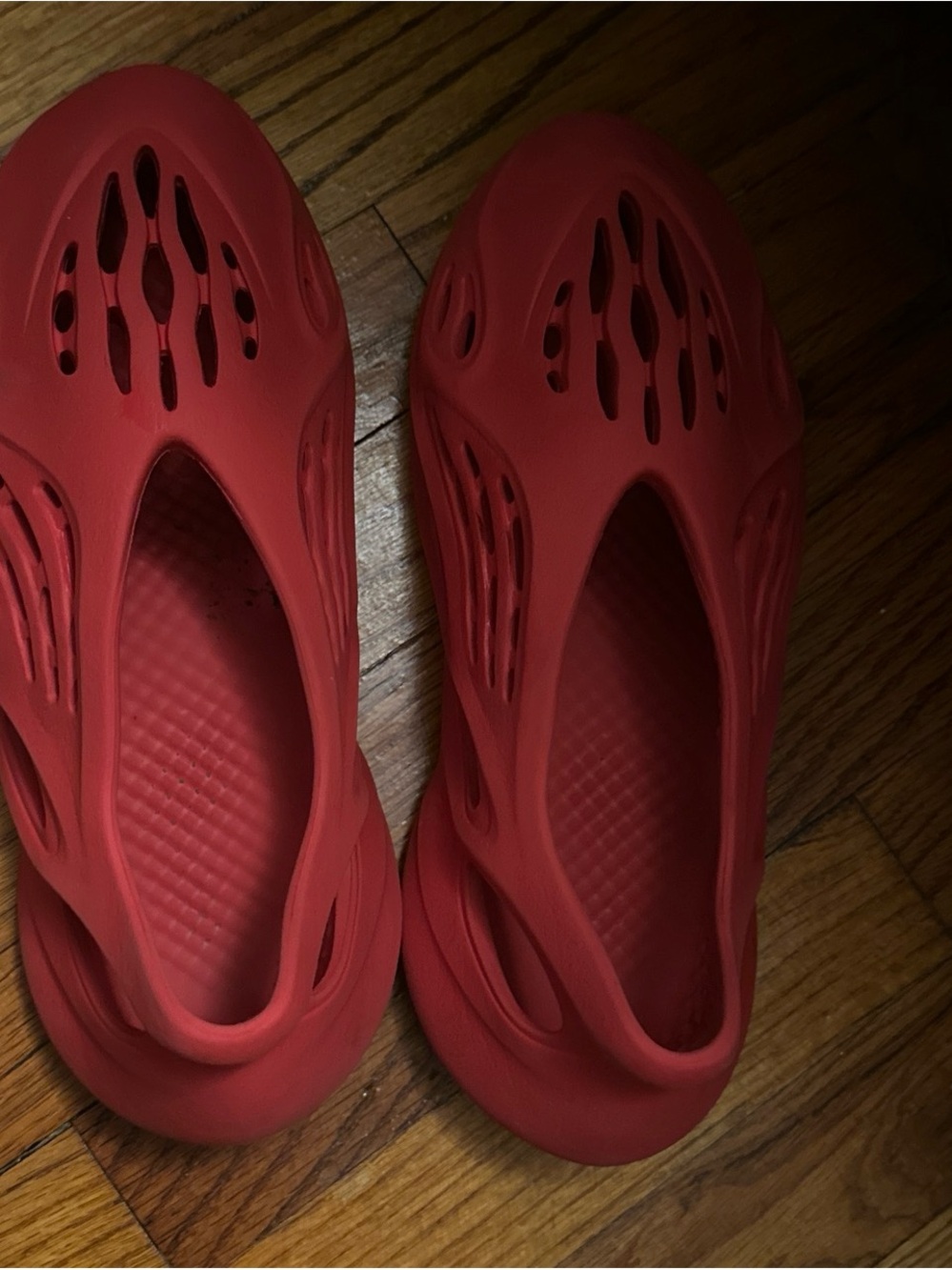 adidas Red Foam Slip-On Clog Shoes